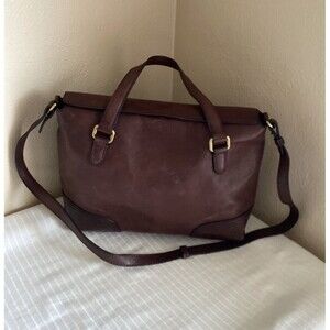 Frye Claude Chocolate Leather Satchel Brown Large Bag-MSRP $428